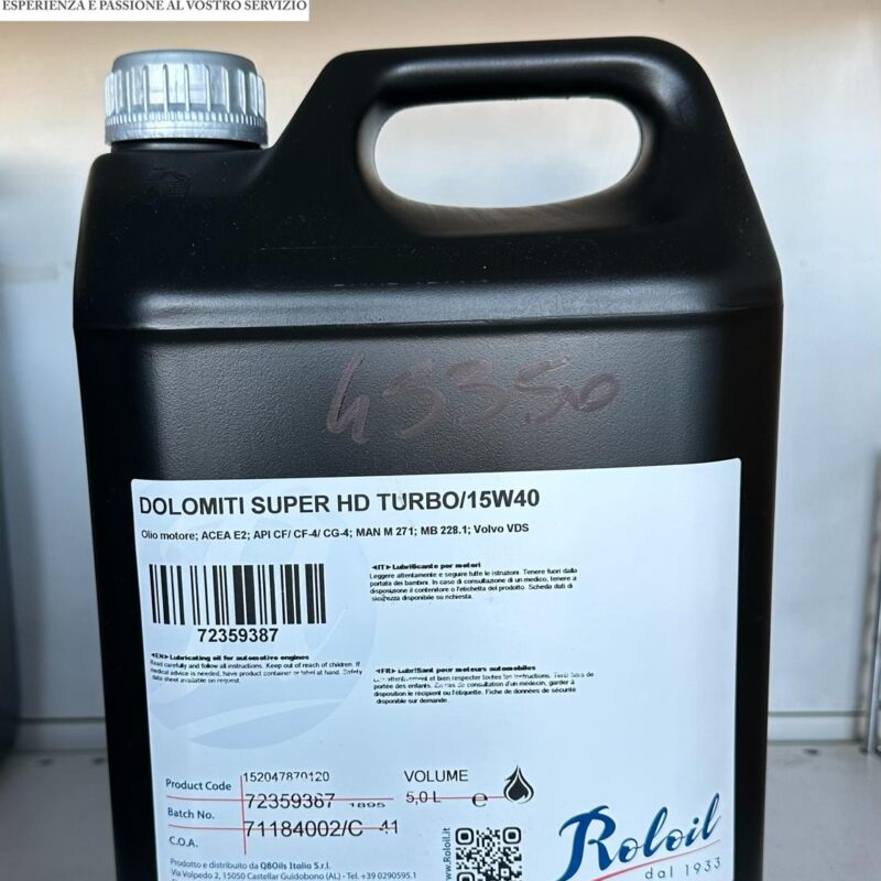 OLIO MOTORE DOLOMITI TURBO ROLOIL 15W40 LT5