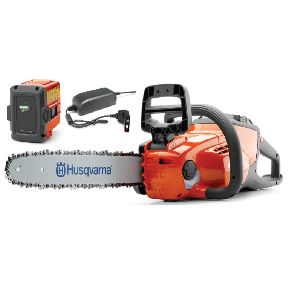 MOTOSEGA HUSQVARNA 120i A BATTERIA COMPLETO DI BATTERIA E CARICA BATTERIA